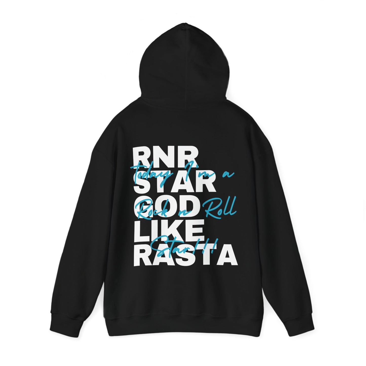 Godlike Rasta Rock 'n' Roll Star" Unisex Black Hoodie