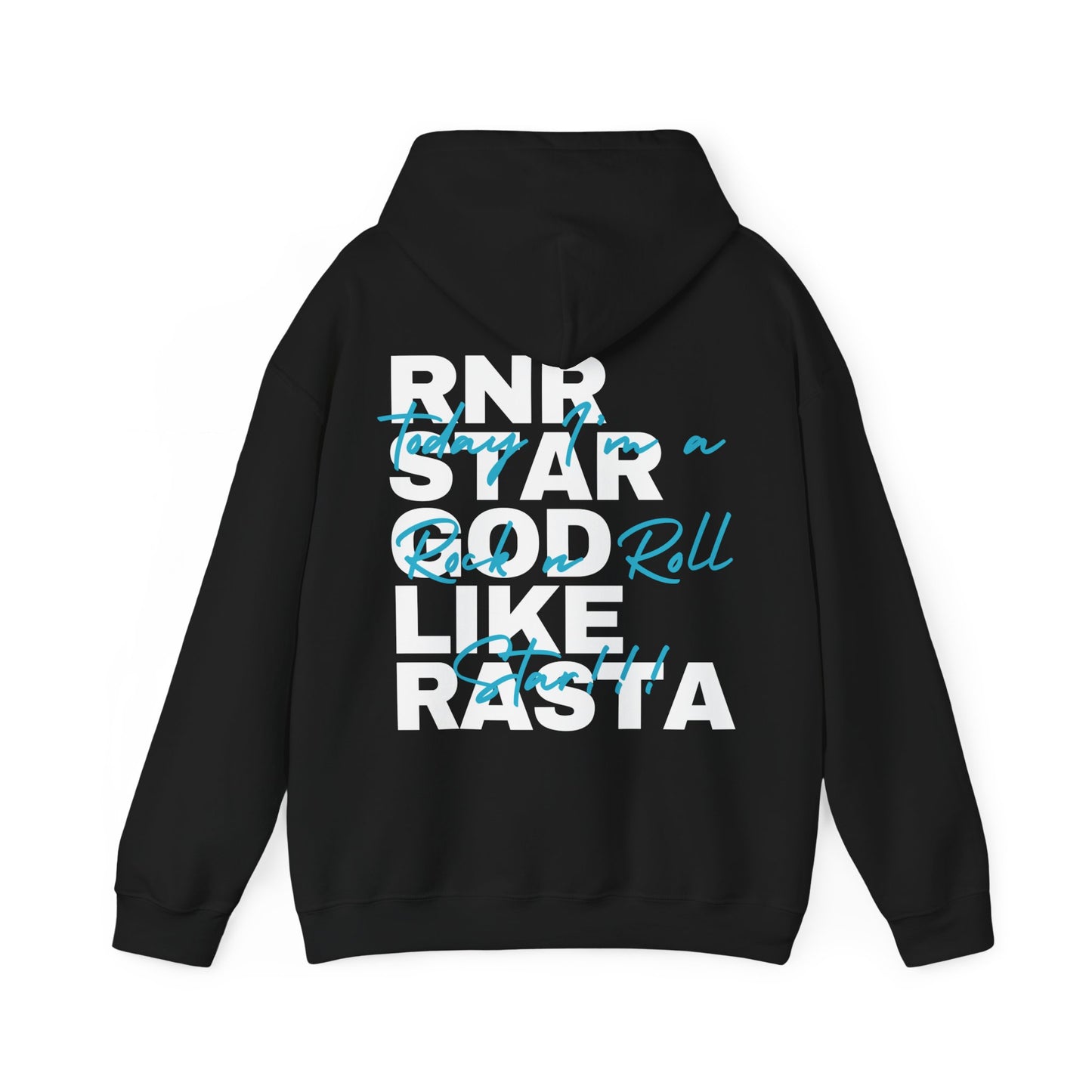 Godlike Rasta Rock 'n' Roll Star" Unisex Black Hoodie