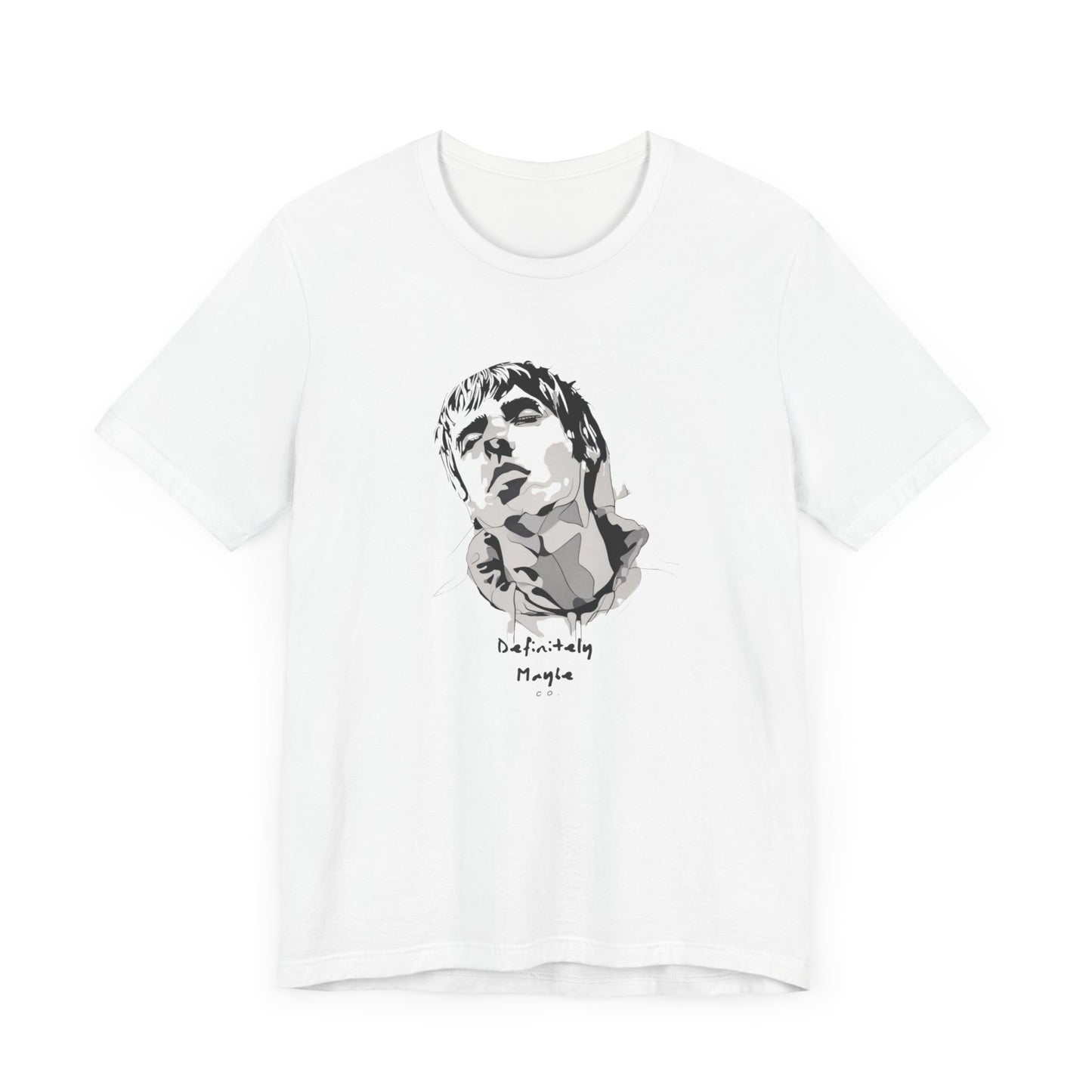 White Sketch Liam Gallagher Unisex T-Shirt – Rock Icon on Cotton