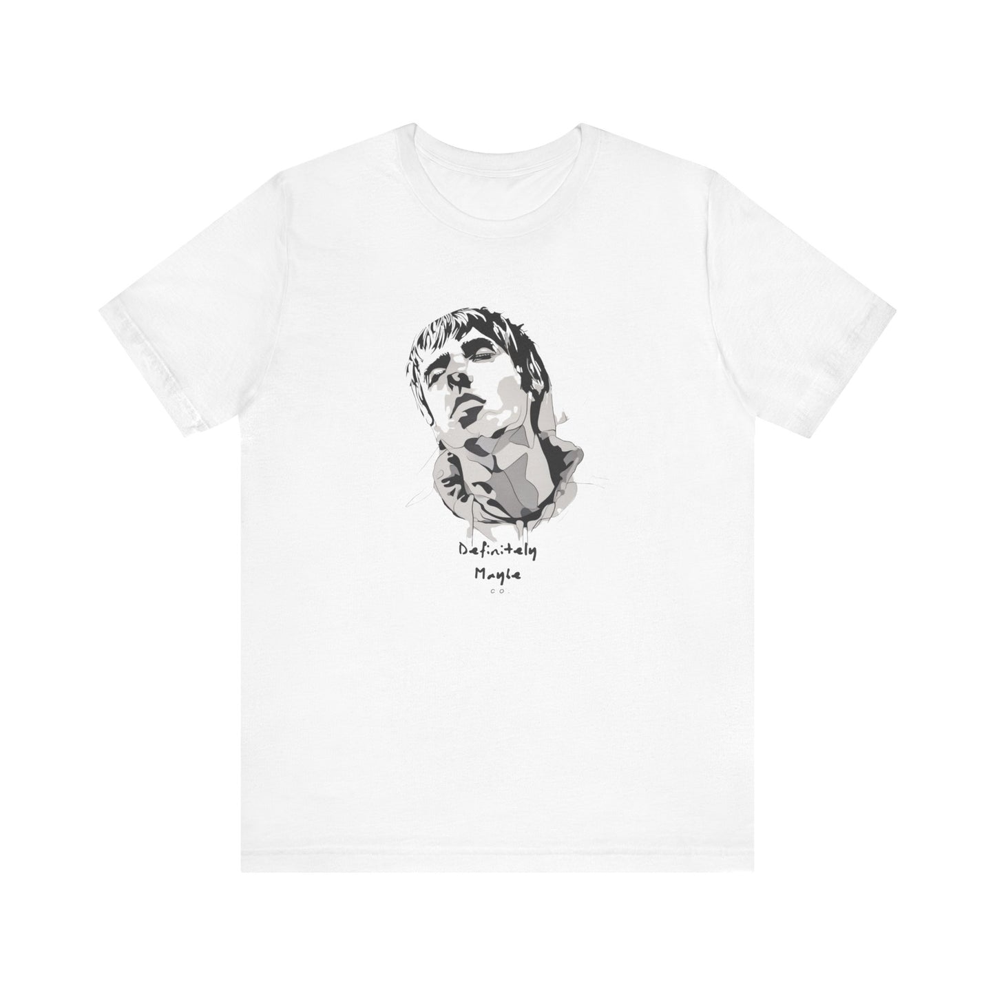 White Sketch Liam Gallagher Unisex T-Shirt – Rock Icon on Cotton