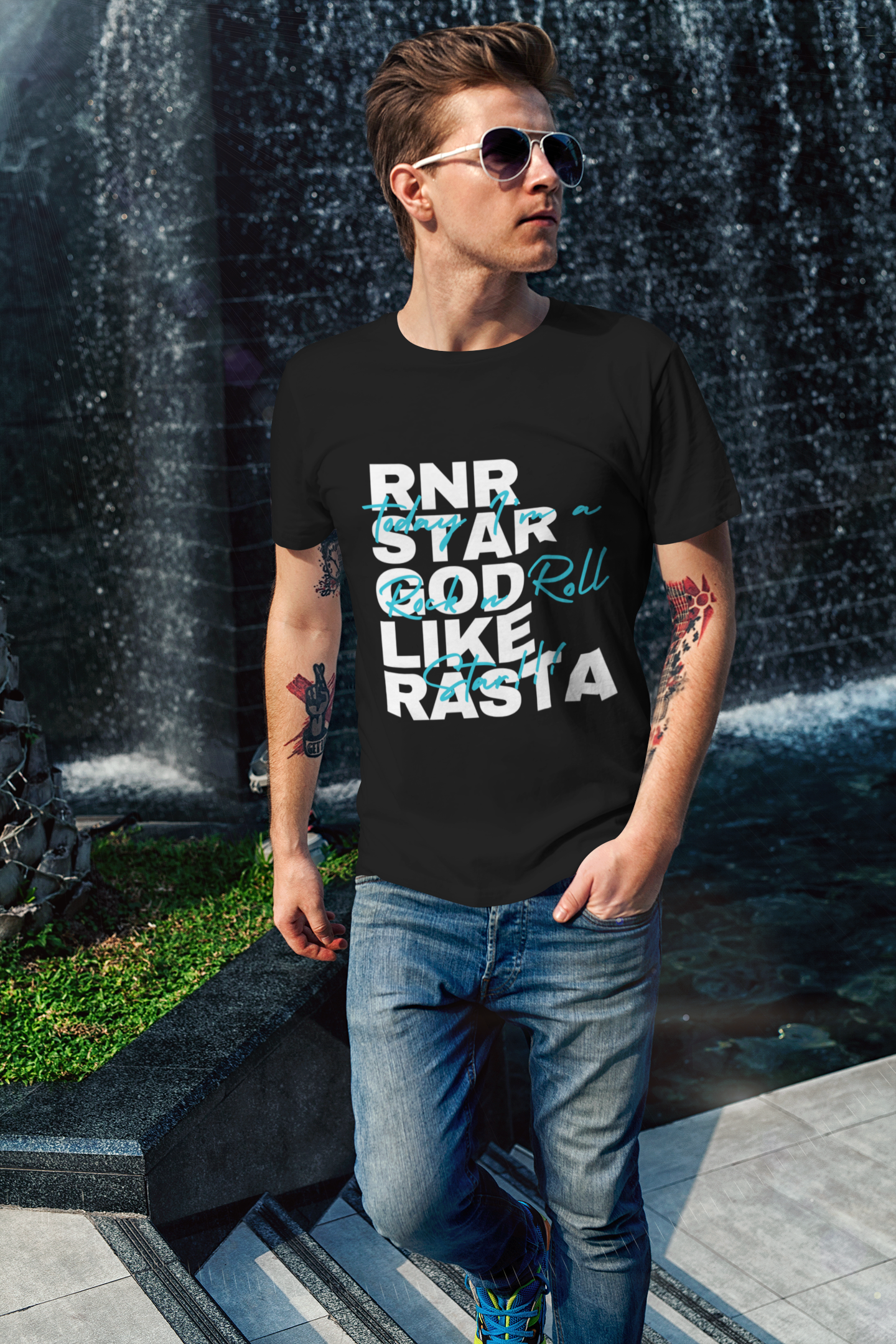 Godlike Rasta Rock 'n' Roll Star Unisex Tee – Bold Attitude, Iconic Style