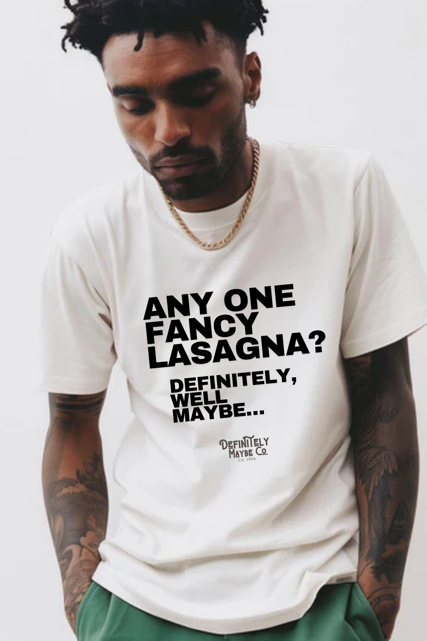 Anyone Fancy Lasagna? Liam Gallagher Quote T-Shirt – Unisex